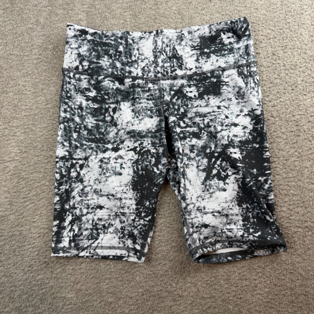 Champion Bike Shorts Women's Medium Black White Duo Dry Abstract Print Athletic